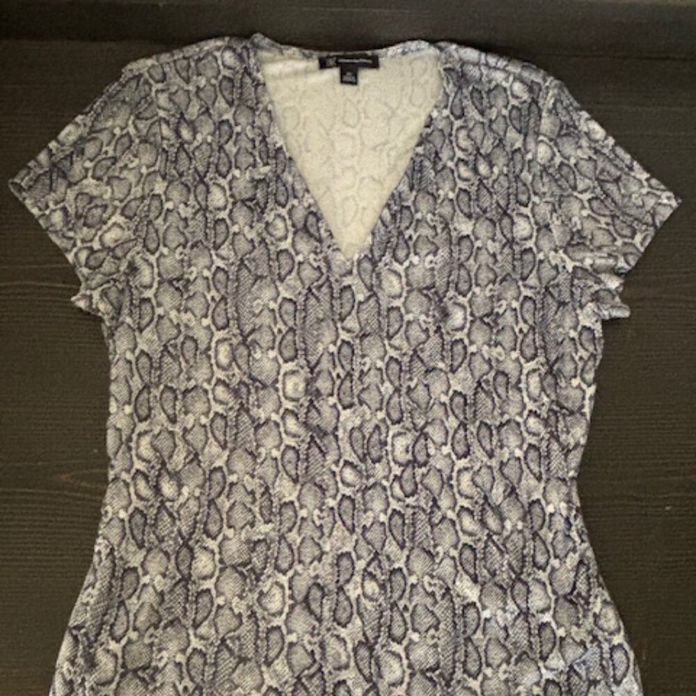 INC International Concepts V-Neck Animal Print Top - Size XL
